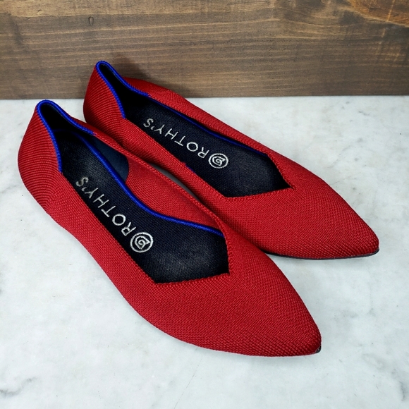 Rothy's Shoes Rothys The Point Bright Red Flats Size 75 Poshmark